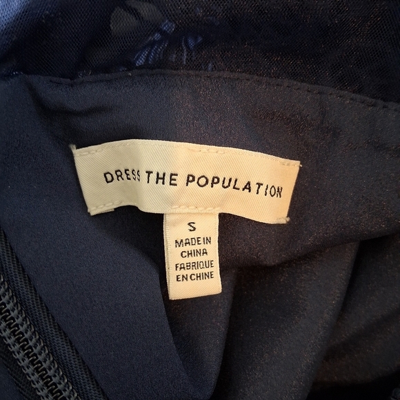 Dress The Population Avianna Rose Lace Sleeveless Navy Dress Size Small - Picture 8 of 9